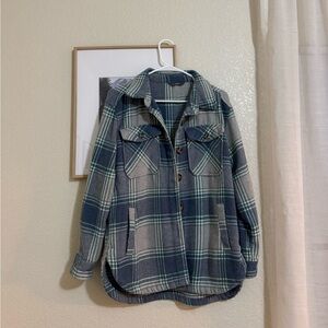 Plaid Button-Up Jacket